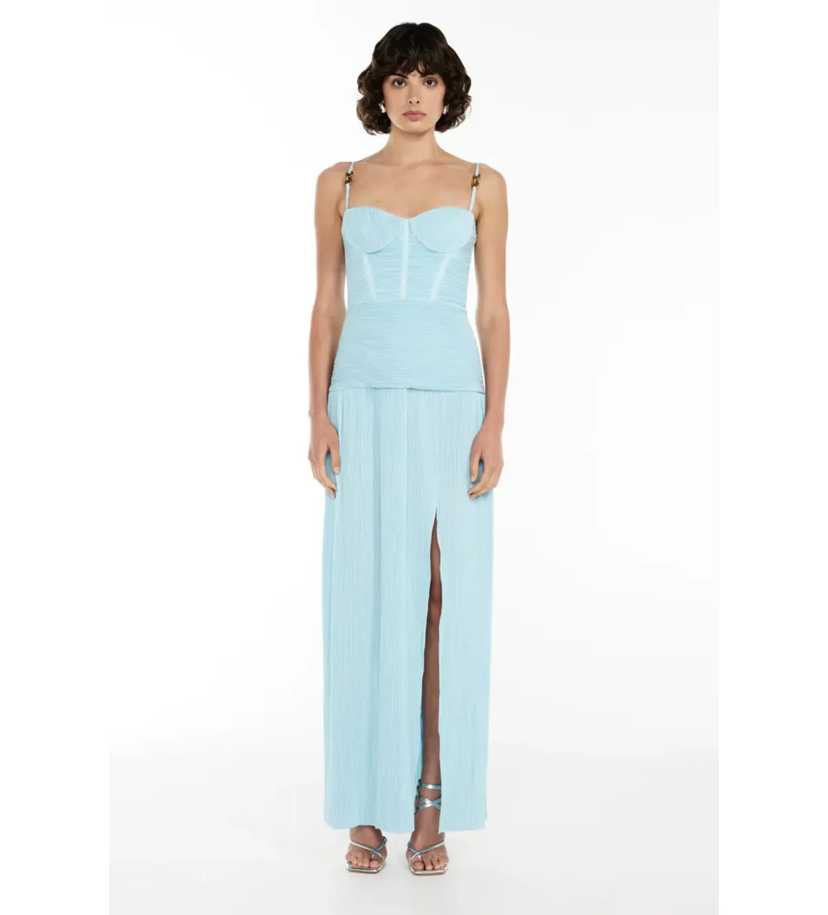 Manning Cartell Double Time Pleat Dress Acqua Spritz Size 8 - Image 3