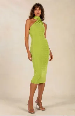 MISHA Nicollette Slinky Jersey Midi Dress Green Size 10/M for rent on The Volte - image 2