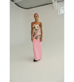 Leo Lin Rayna Appliqué Floral Bustier Maxi Dress Camelia Print AU10 for rent on The Volte - image 3