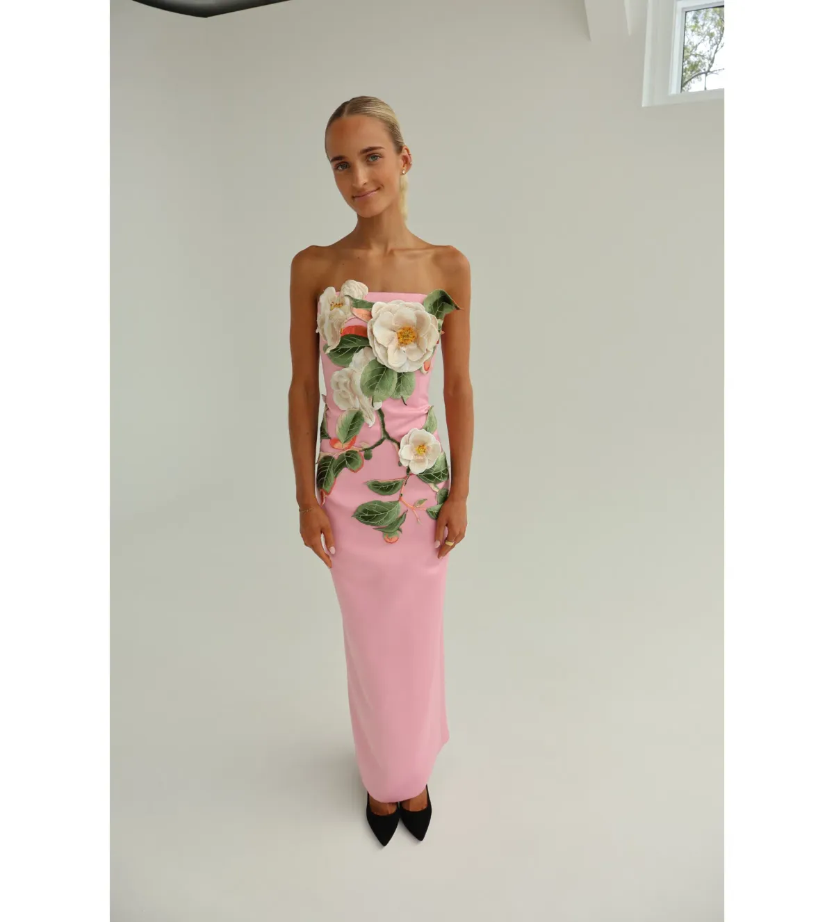 Leo Lin Rayna Appliqué Floral Bustier Maxi Dress Camelia Print AU10 - Image 2