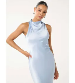 Forever New Michelle Open-Back Satin Maxi Dress Blue Size 12 for rent on The Volte - image 3