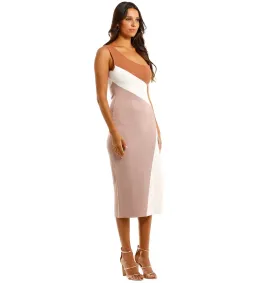 By Johnny Taupe Tone Knit Midi Dress Multi Size AU 8 for rent on The Volte - image 2