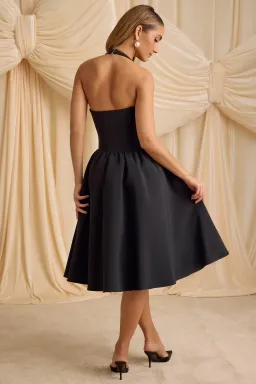 Oh Polly Angelina Halterneck Midi Black Size AU 6 for rent on The Volte - image 3