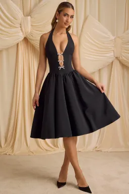 Oh Polly Angelina Halterneck Midi Black Size AU 6 for rent on The Volte - image 1