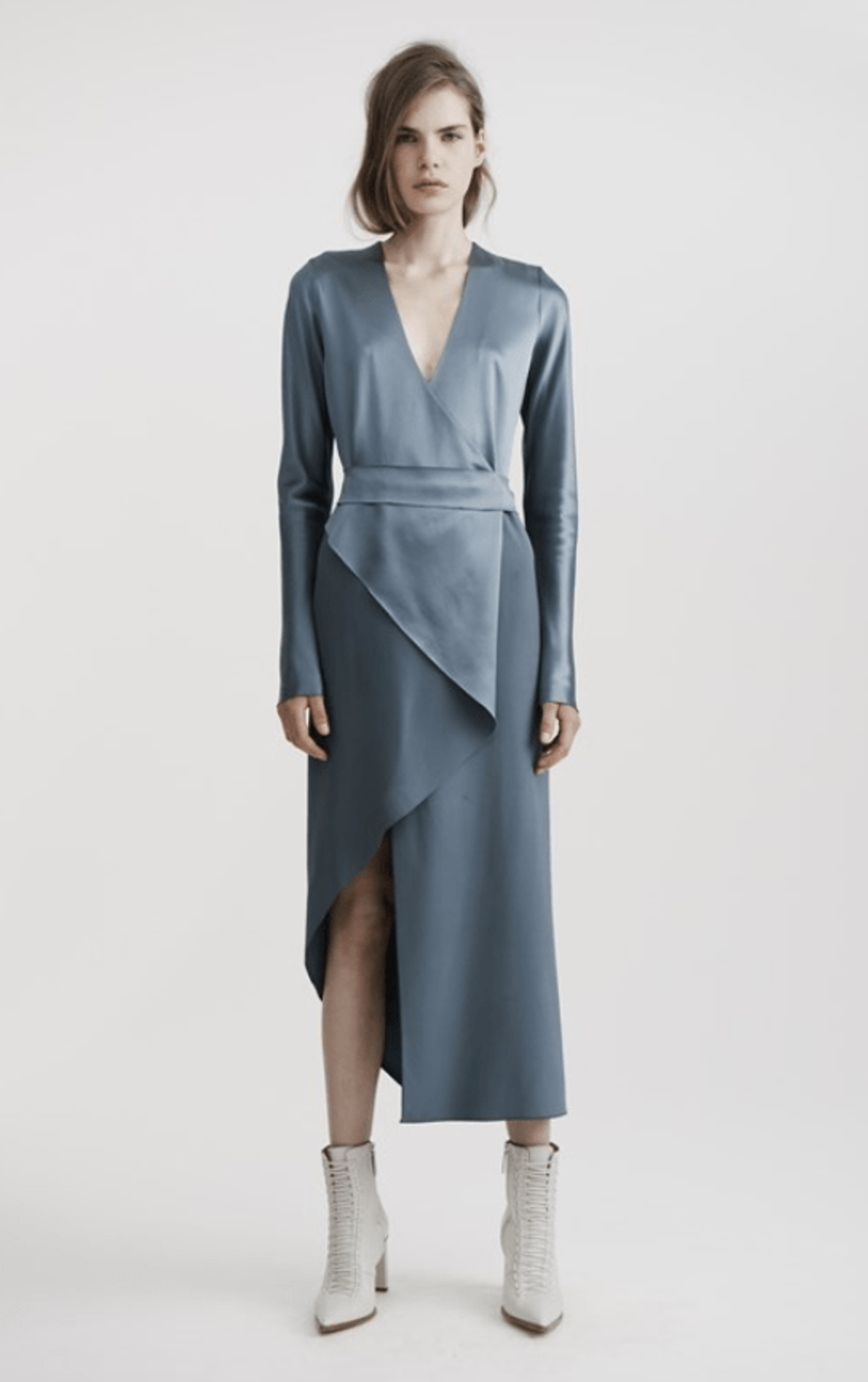 Dion Lee Bias Fold Dress Blue Size 8 - Image 2