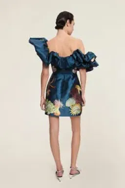 Alemais Dorian Mini Dress Navy Size AU 12 for rent on The Volte - image 2