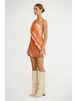 Significant Other Patrice Halter Mini Dress in Sherbet Stripe Size AU 10 for rent on The Volte - image 2