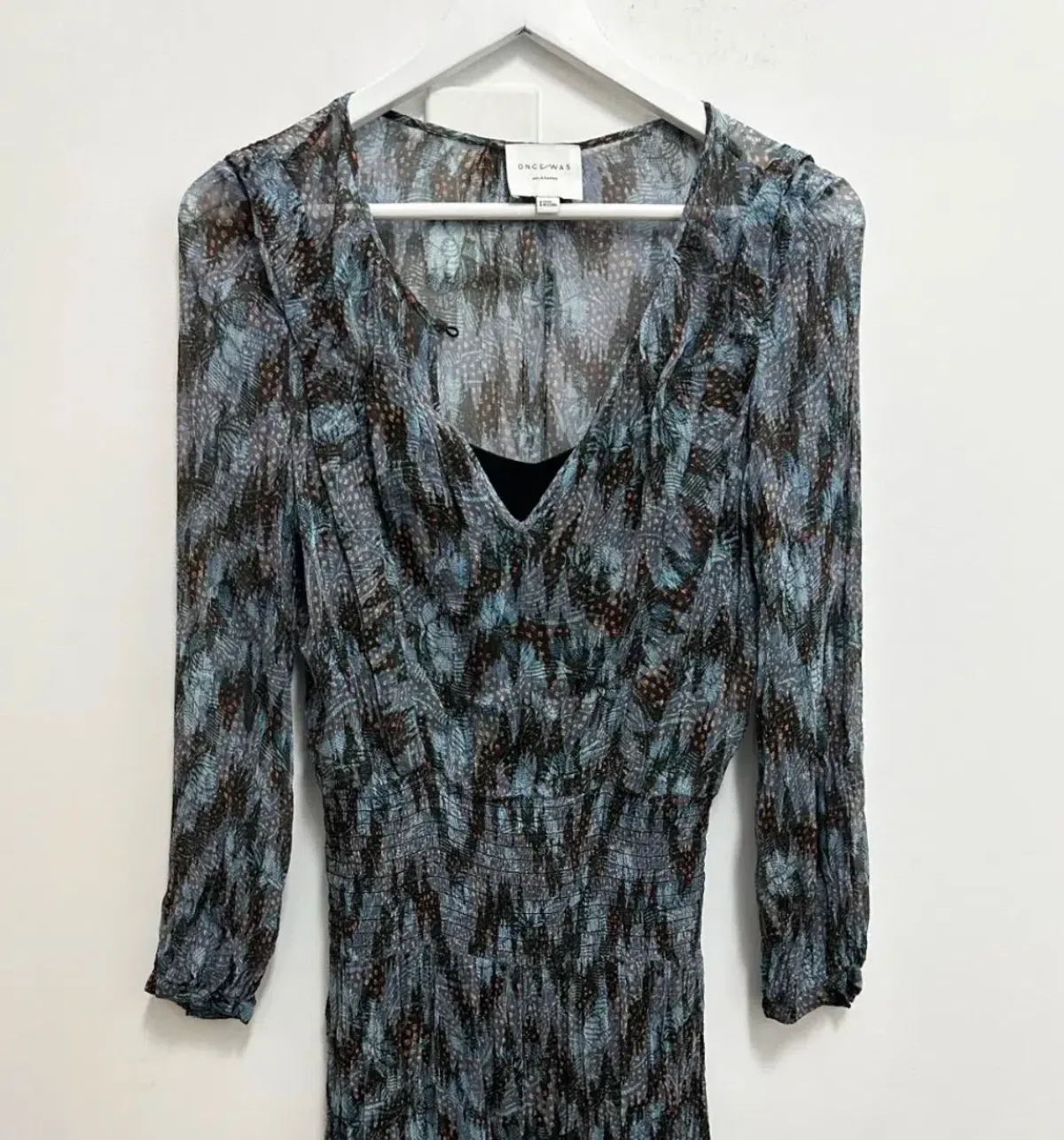 Once Was Silk Midi Multi with Cotton Slip Size 8  - Image 3