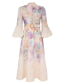 Zimmermann Dawning Buttoned Midi Dress in Multi Hydrangea Size 2 / AU 12 for rent on The Volte - image 1