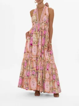 Camilla Ruffle Hem Halter Dress in Totally Ozmopolitan Size 12 for rent on The Volte - image 1