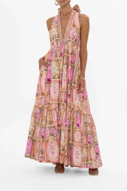 Camilla Ruffle Hem Halter Dress in Totally Ozmopolitan Size 12 for rent on The Volte - image 4