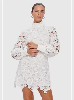 Leo Lin Isla Lace Mini Dress Snow Size 12 for rent on The Volte - image 2