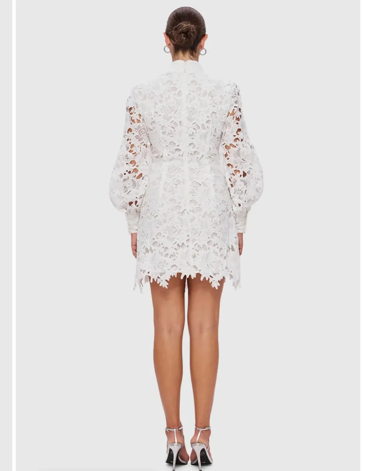 Leo Lin Isla Lace Mini Dress Snow Size 12 - Image 4