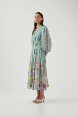 Aje Fleur Shirt Dress Mist Collage Floral Size 12 for rent on The Volte - image 2