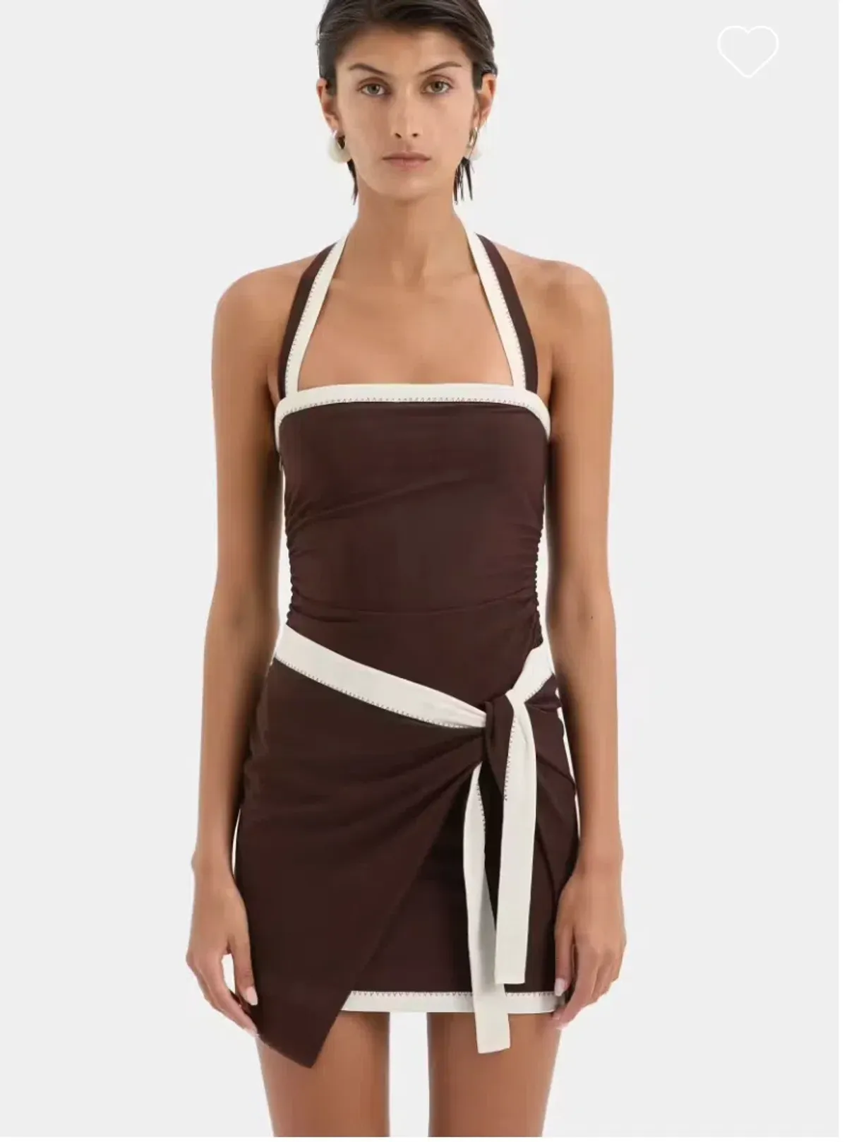 Sir The Label Jacques Mini Dress Chocolate Size 2/Au 10 - Image 4