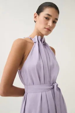 Aje Mariel Trapeze Midi Dress Lilac Size 14 for rent on The Volte - image 4