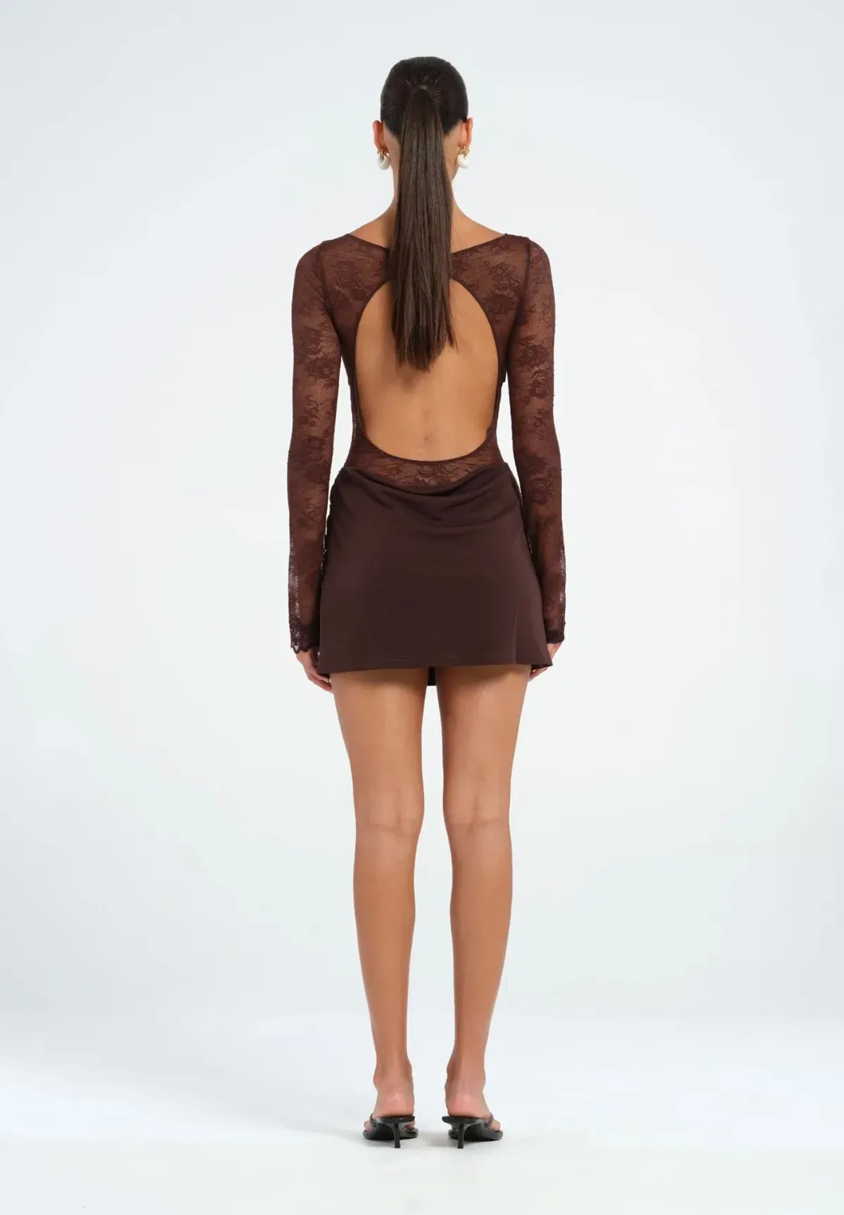 Benni Oskar mini Dress in Chocolate Size 8 - Image 3