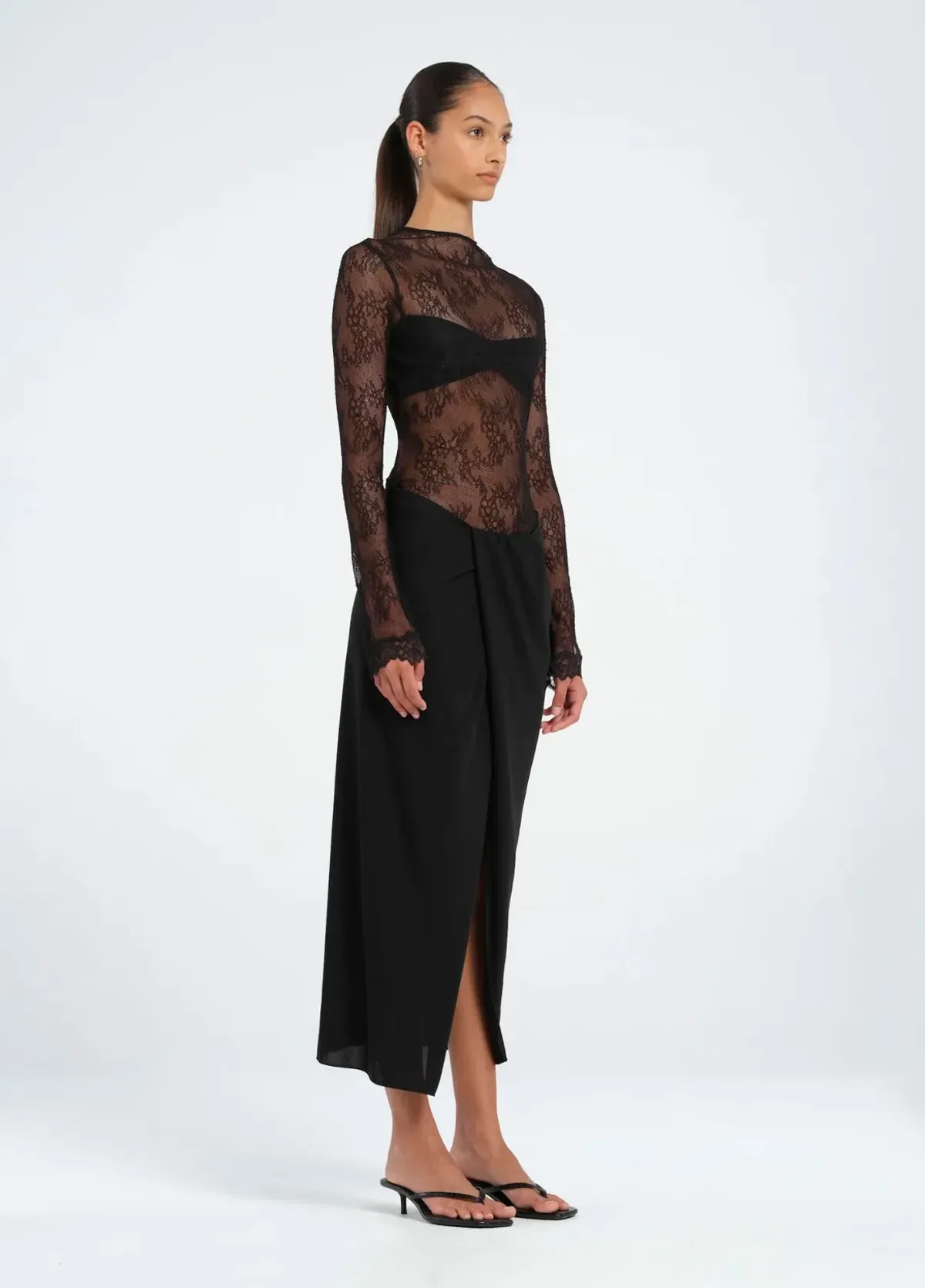 Benni Colton Midi Dress in Black Size 8 - Image 2
