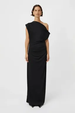Camilla and Marc Annalise Draped Maxi Dress Black Size 10 for rent on The Volte - image 1