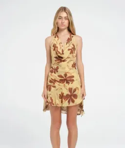 Benni Harlow Halter Dress in Butter Floral Size AU 8 for rent on The Volte - image 1