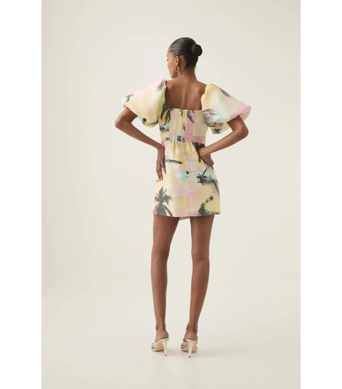 Aje Paradise Wrap Front Mini Dress Sunset Sky Size AU 10 - Image 5