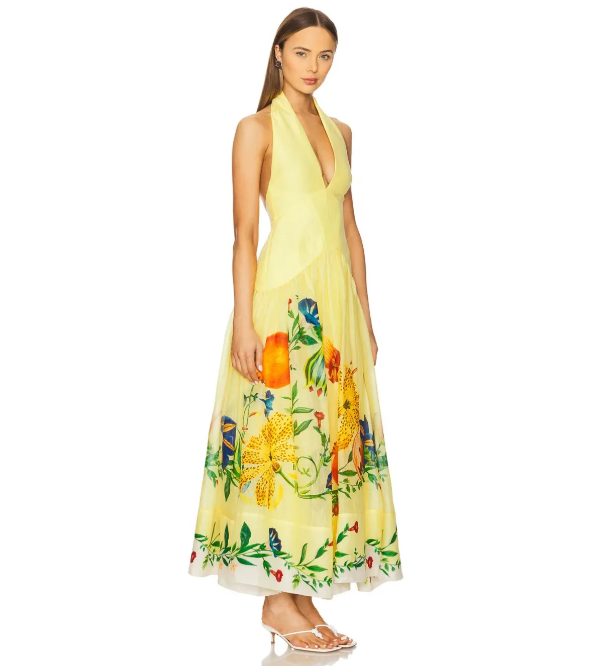 Alemais Dahlia Halter Maxi Dress Gown in Yellow Size AU 14 - Image 2