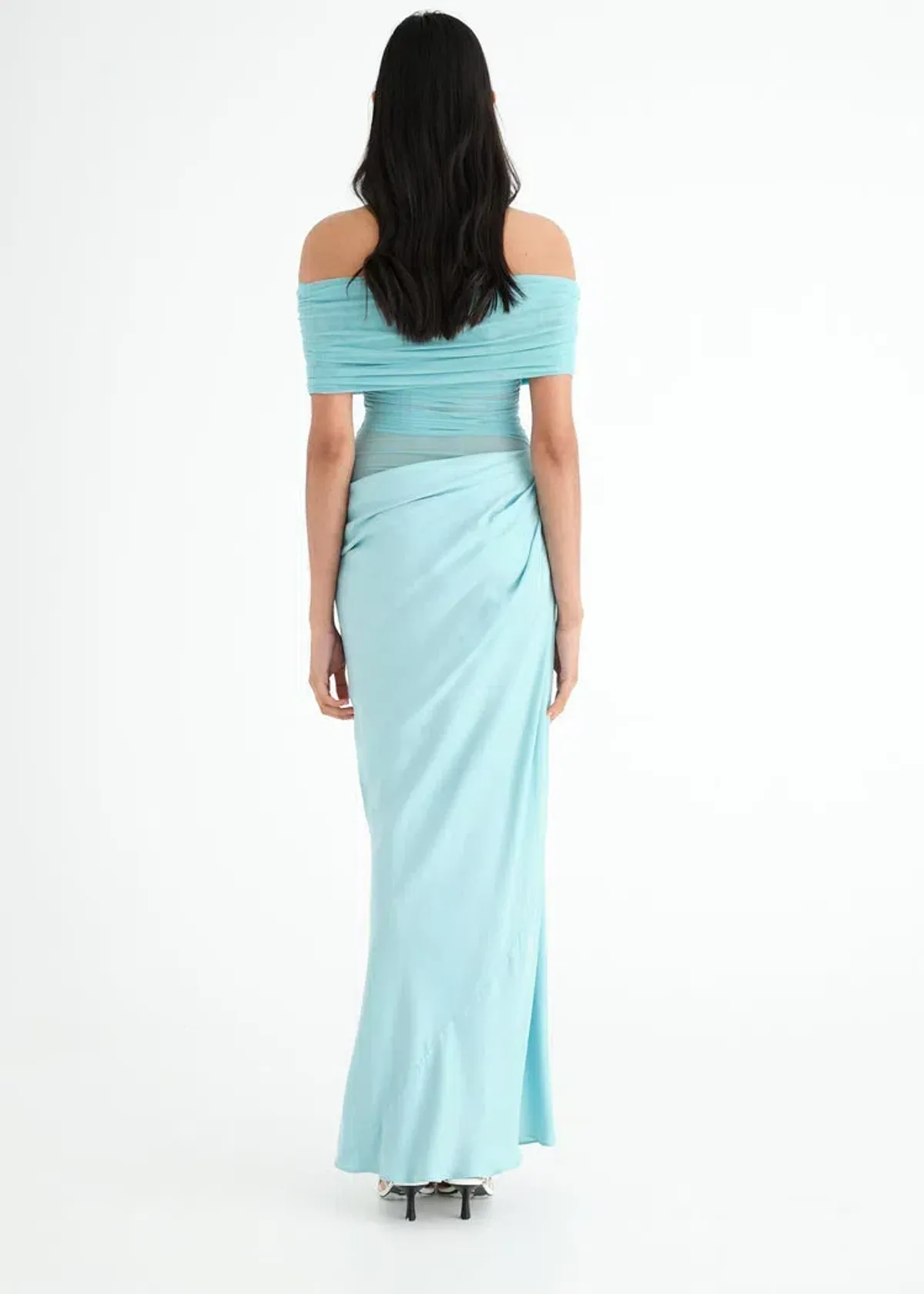 Benni Nico Off Shoulder Maxi Dress Blue Size 8 - Image 3
