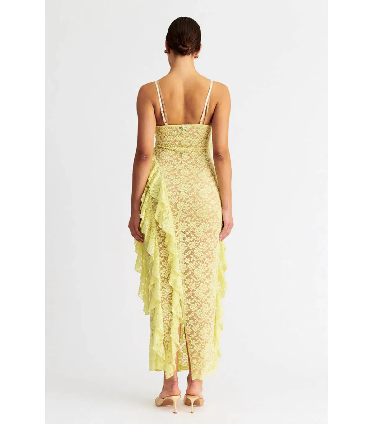 Suboo Gemma Strappy Maxi Dress Soft Lemon Size AU 8 - Image 3