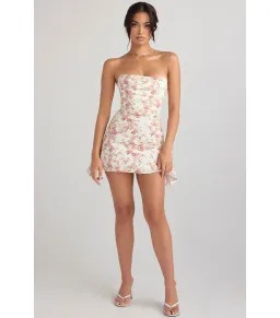 House Of CB Jasmine Draped Strapless Corset Dress Rose Print Size M / AU 10 for rent on The Volte - image 1