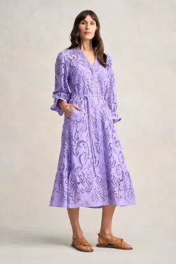 Blue Illusion Broderie Lace Midi Dress Bright Lilac Size 8/XS for rent on The Volte - image 2