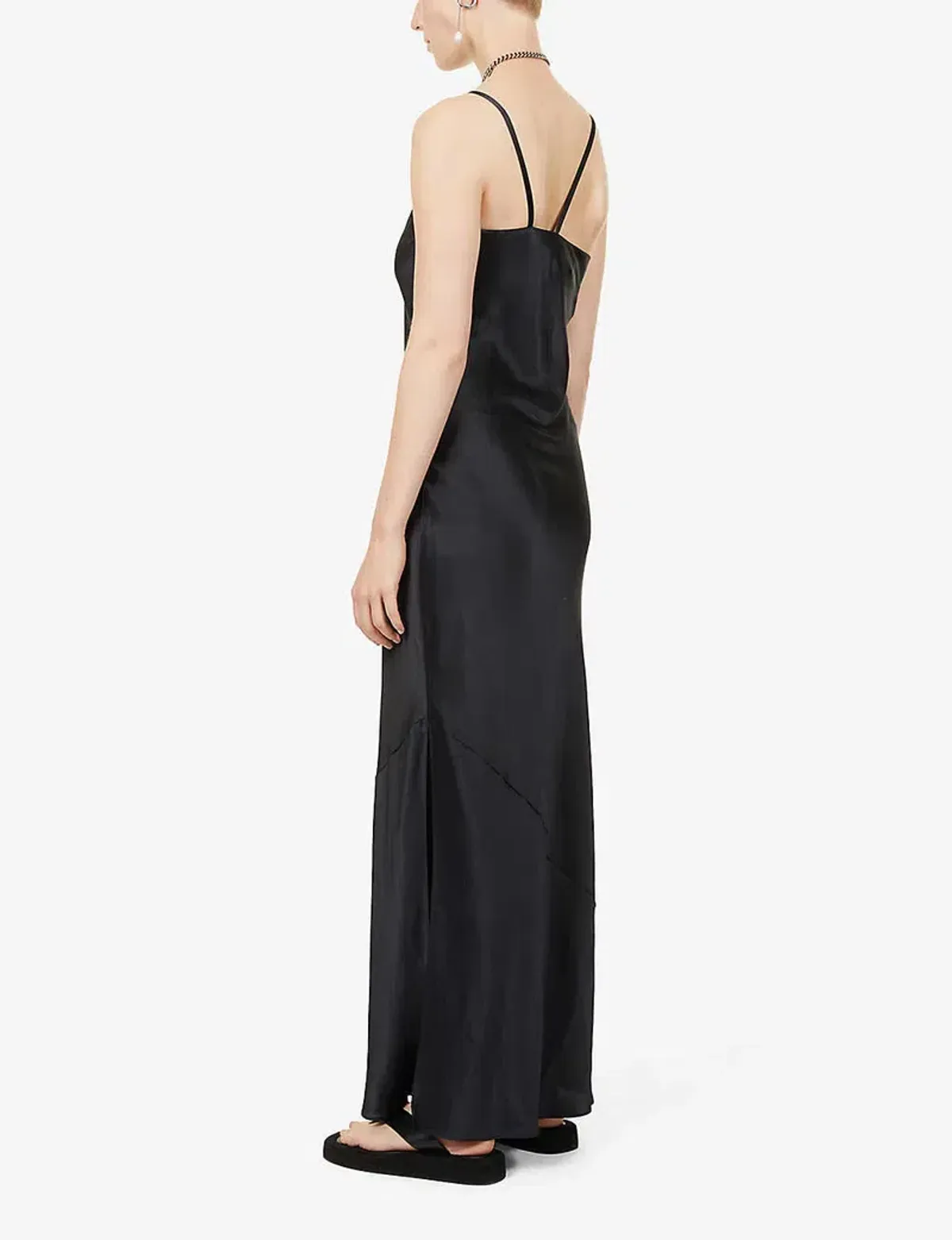 Sir the Label Julien Asymmetric Slip Dress Black Size 8 - Image 2
