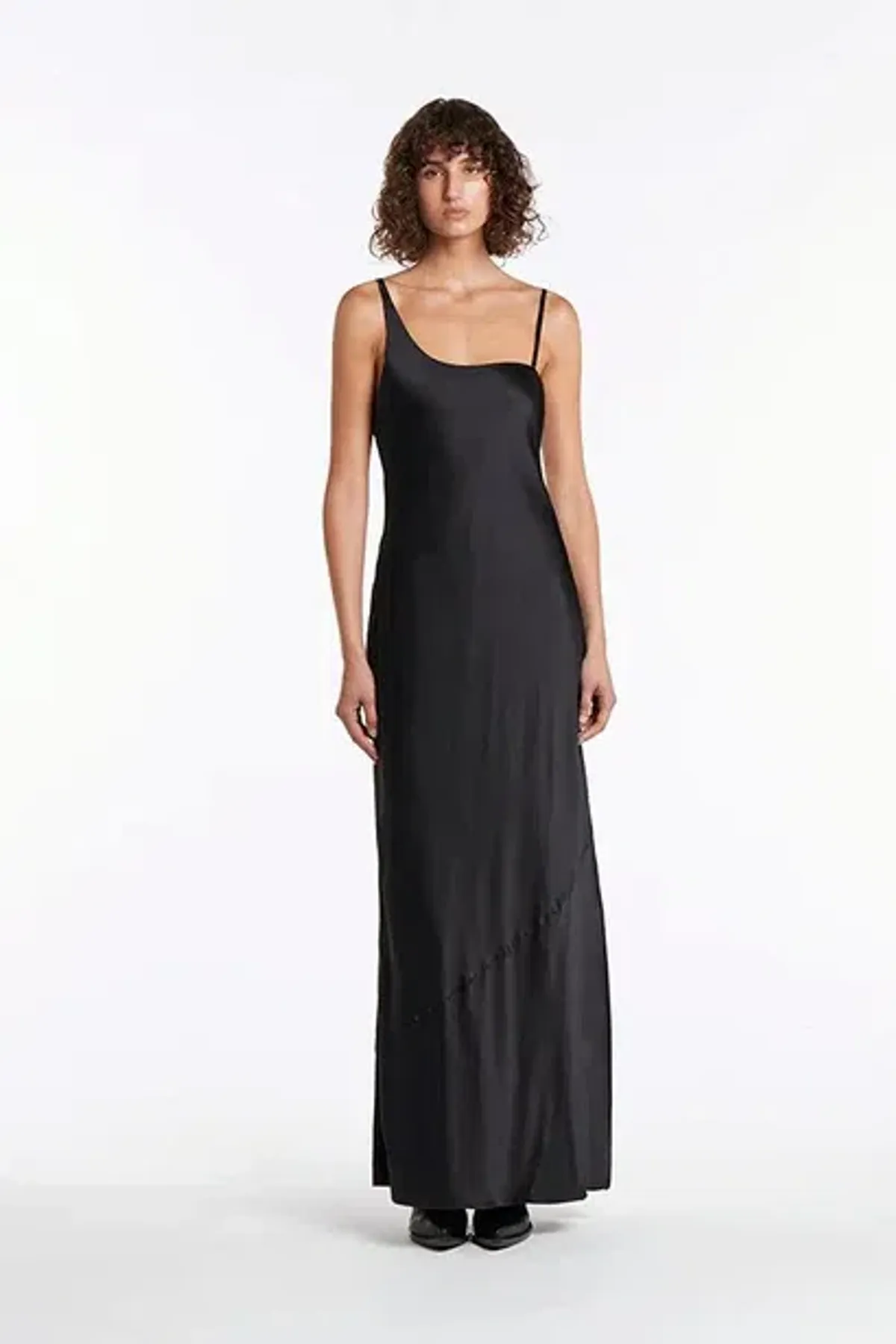Sir the Label Julien Asymmetric Slip Dress Black Size 8 - Image 1