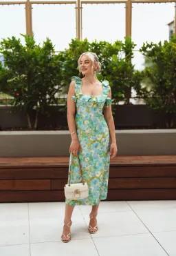 Zimmermann High Tide Frill Midi Dress Size AU 12 for rent on The Volte - image 1