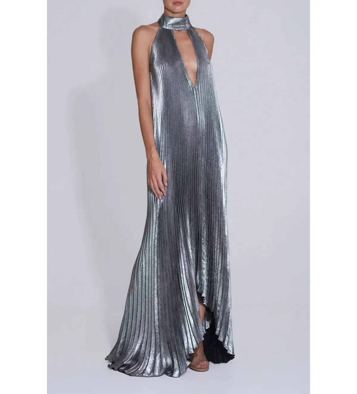 L'Idee Opera Gown Gunmetal Shimmer Size AU 8 - Image 3