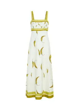 Kivari Margarita Linen Cotton Dress Neutral Motif Size AU 6 for rent on The Volte - image 6