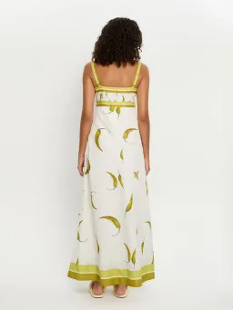 Kivari Margarita Linen Cotton Dress Neutral Motif Size AU 6 for rent on The Volte - image 4