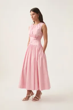 Aje Agatha Knot Waist Midi Dress Pink Size AU 14 for rent on The Volte - image 1