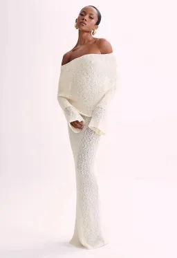 Meshki Marisol Off Shoulder Maxi Cream Size AU 8 for rent on The Volte - image 1