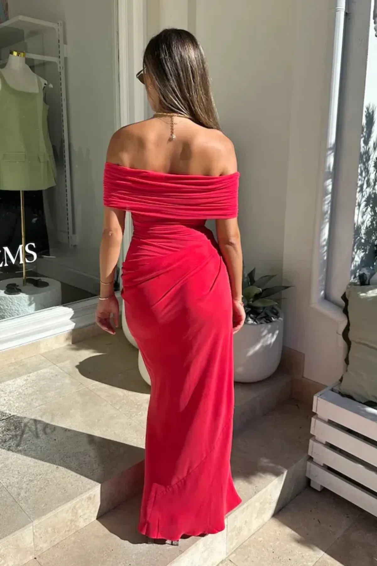 Benni Nico Off Shoulder Maxi Dress Watermelon Size 4 - Image 2