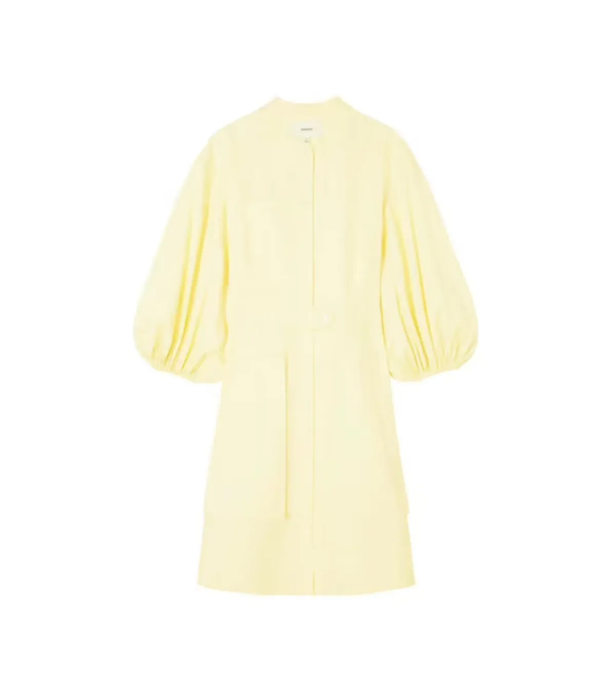 Oroton Cotton-Linen Full Sleeve Sorbet Yellow Dress Size 10 - Image 4