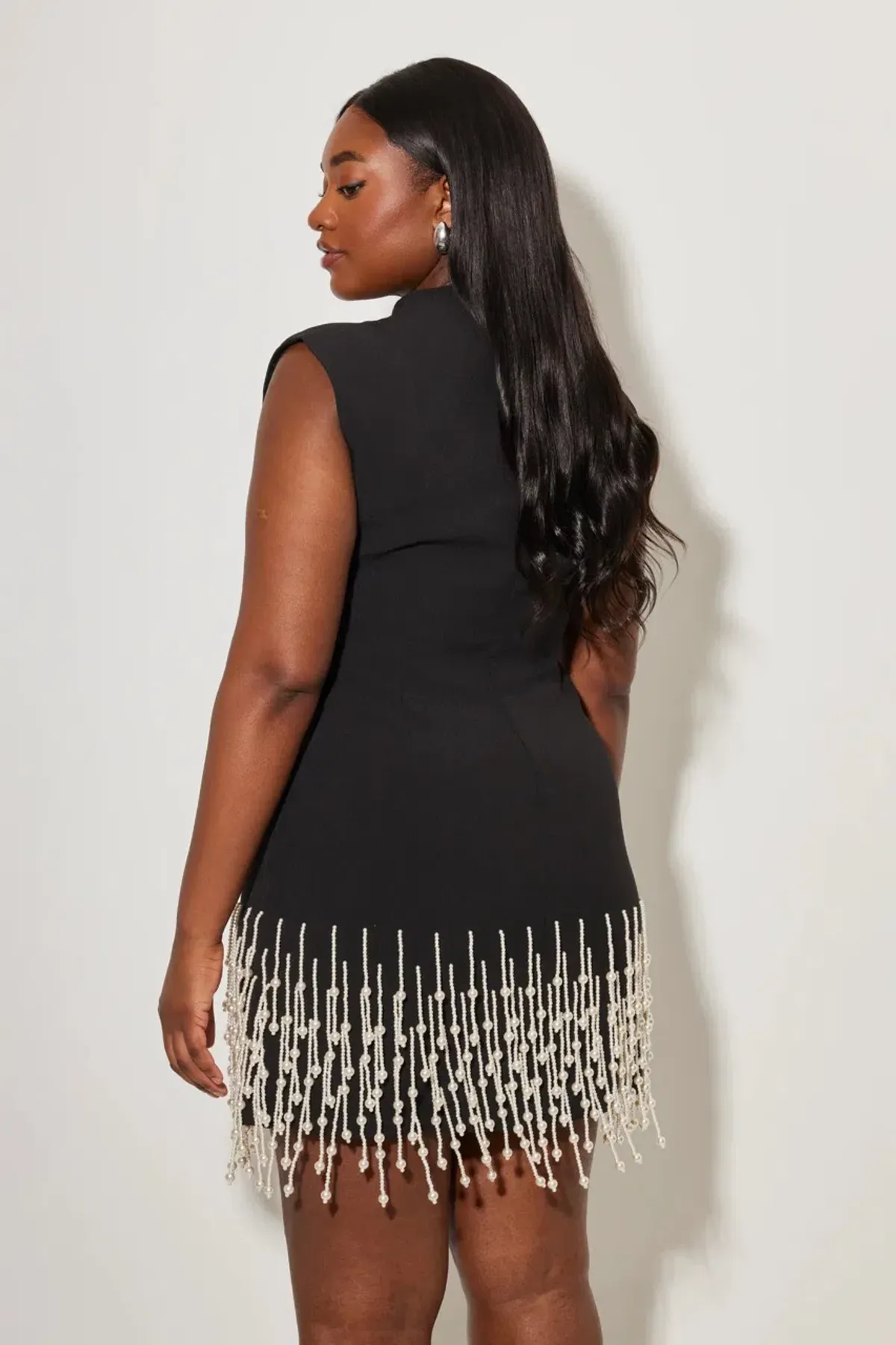 Odd Muse Pearl Drop Sleeveless Mini Dress Black Size M - Image 3