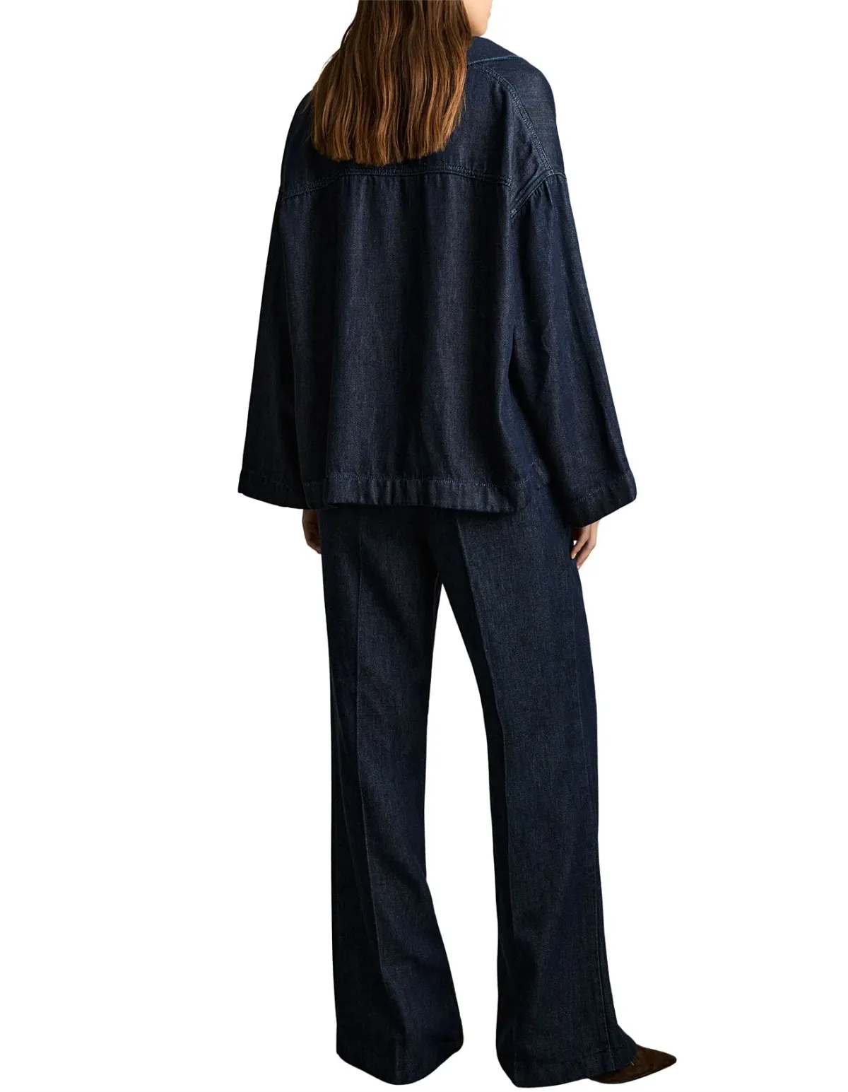 Reiss Reed Deep V Woven Top in Indigo Size UK 12 / AU 12 - Image 3