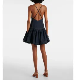 Zimmermann Crush Denim Mini Dress Night Sky Size 0 / AU 8 for rent on The Volte - image 2