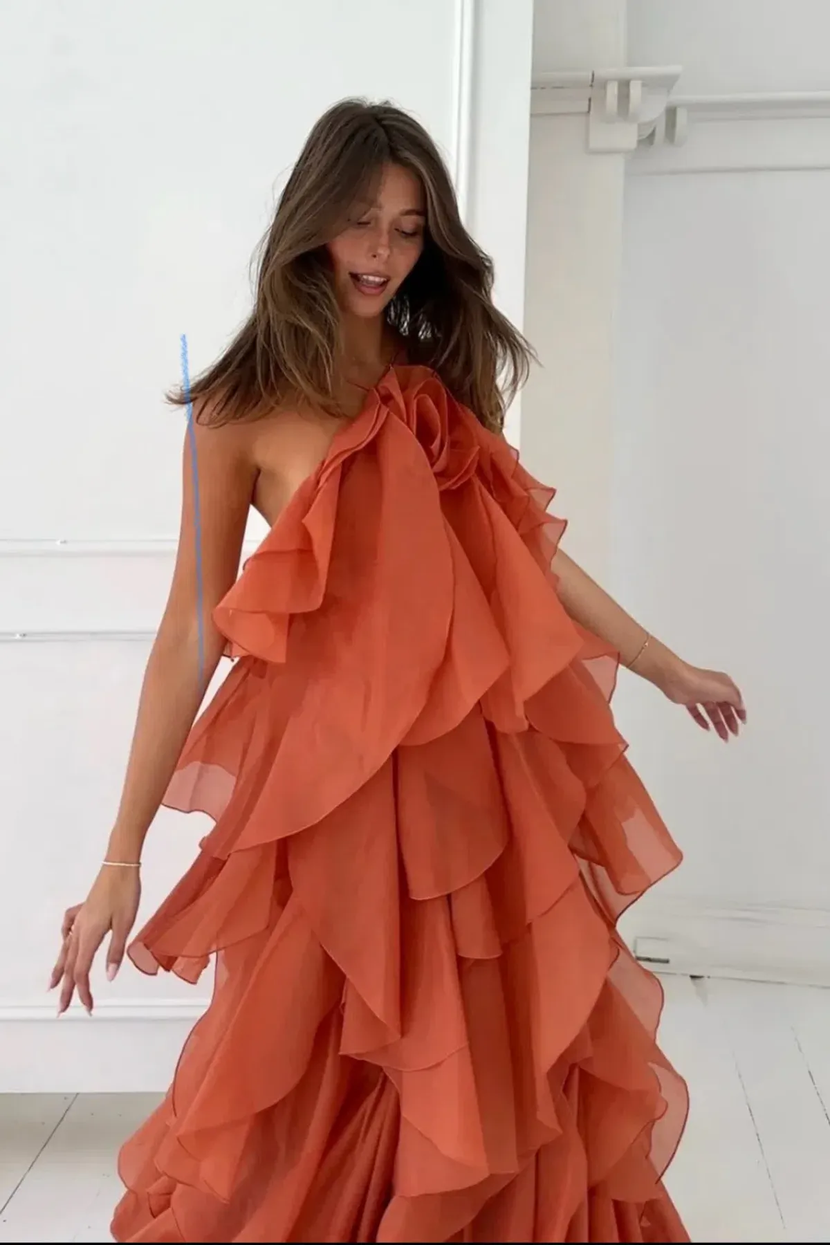 Aje Pandorea Maxi Dress Coral Clay Size 16 - Image 4
