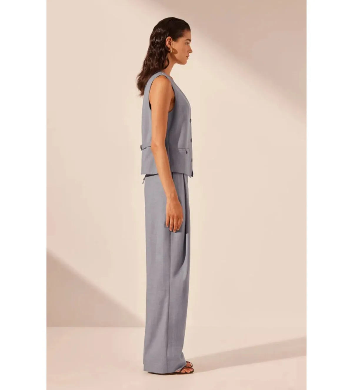 Shona Joy Asher Oversized Tailored Vest in Steel Grey Size AU 8 - Image 2