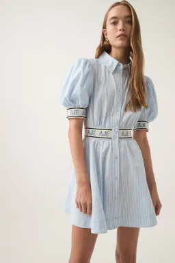 Aje Harling Logo Mini Dress in  Muted Sky Size AU 8 for rent on The Volte - image 4