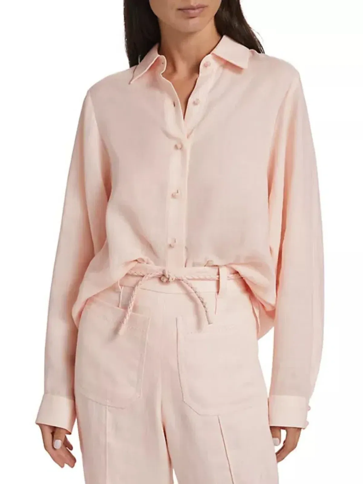 Zimmermann Crush Oversized Shirt in Pink Size 1 / AU 10 - Image 1