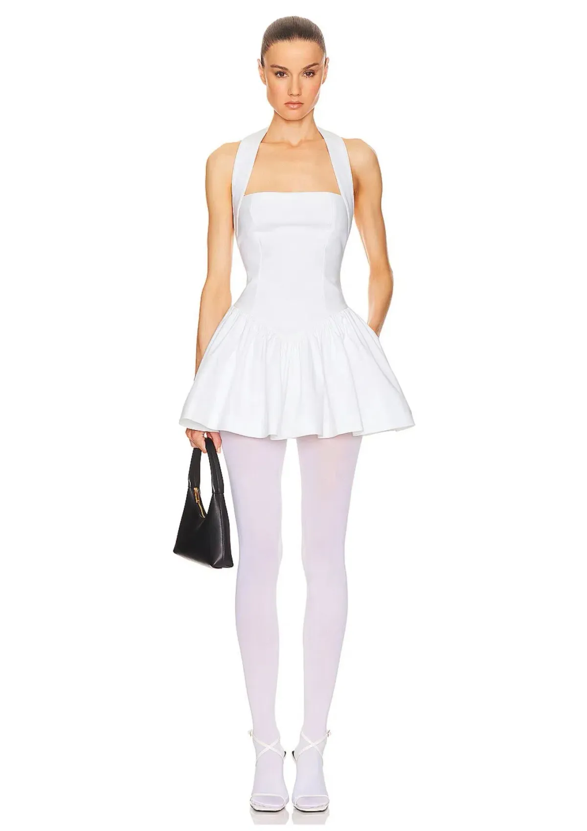 Helsa Faille Halter Mini Dress White Size S / AU 8 - Image 1