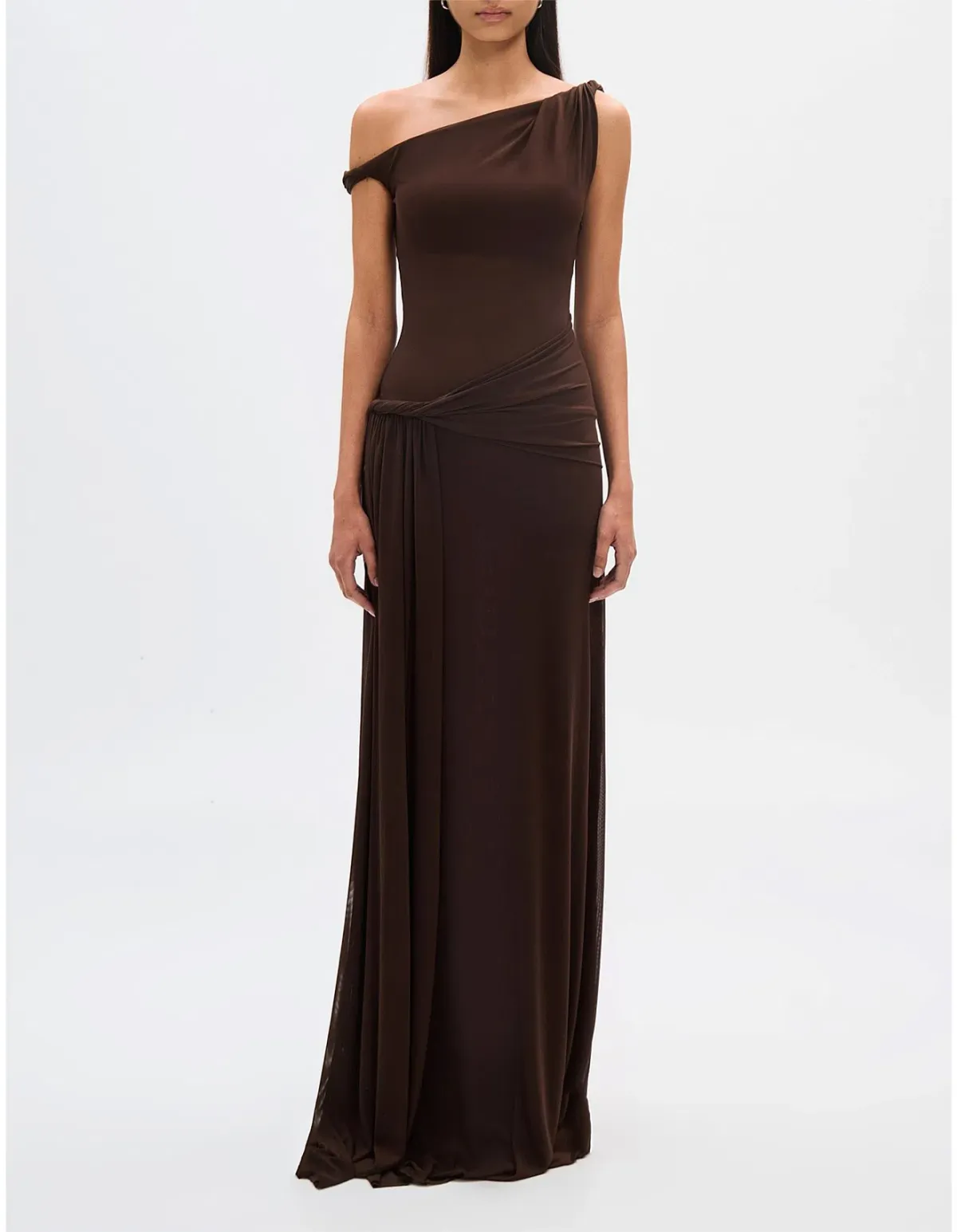 Misha Sisal Mesh Maxi Dress Brown Size 10 - Image 1