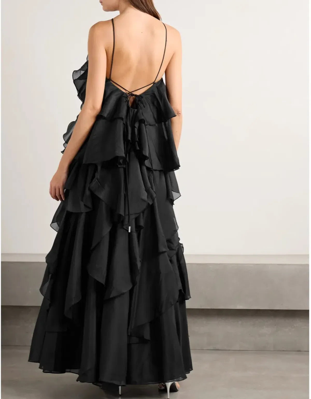 Aje Pandorea Layered Maxi Dress in Black Size 12 - Image 3